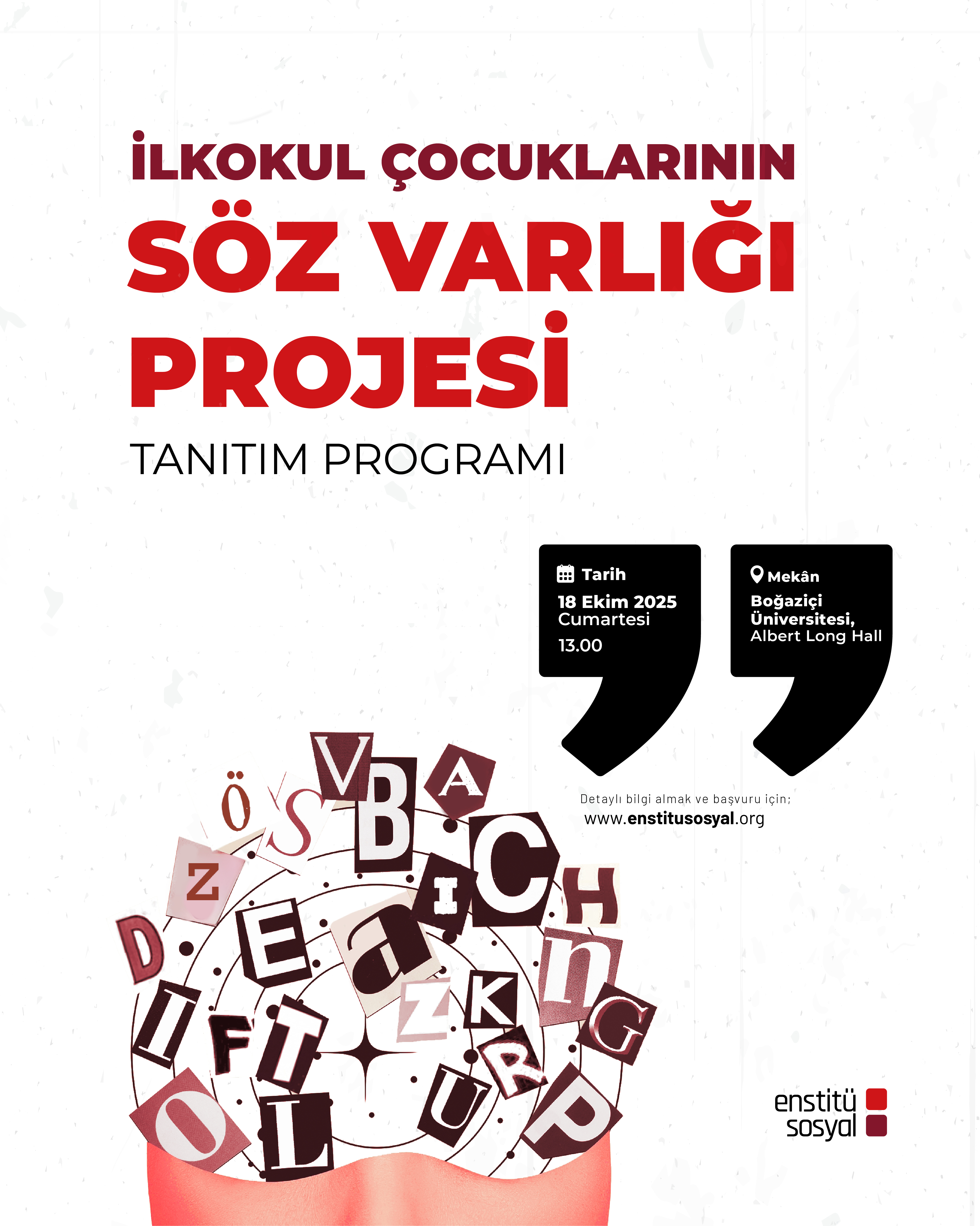 İlkokul Çocuklarının Söz Varlığı Projesi Tanıtım Programına Davetlisiniz