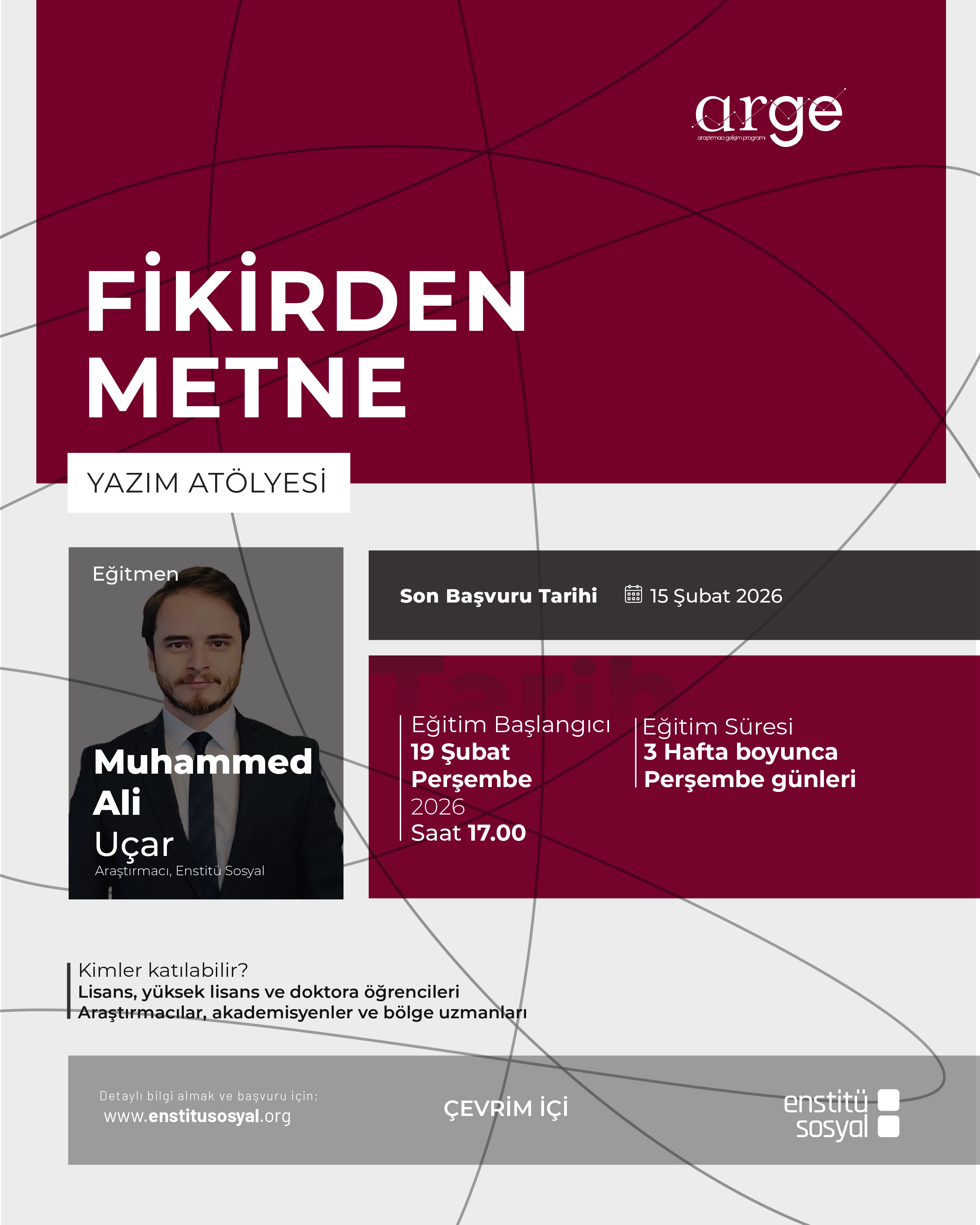 “Fikirden Metne Yazım Atölyesi”nin Yeni Dönemi Başlıyor!