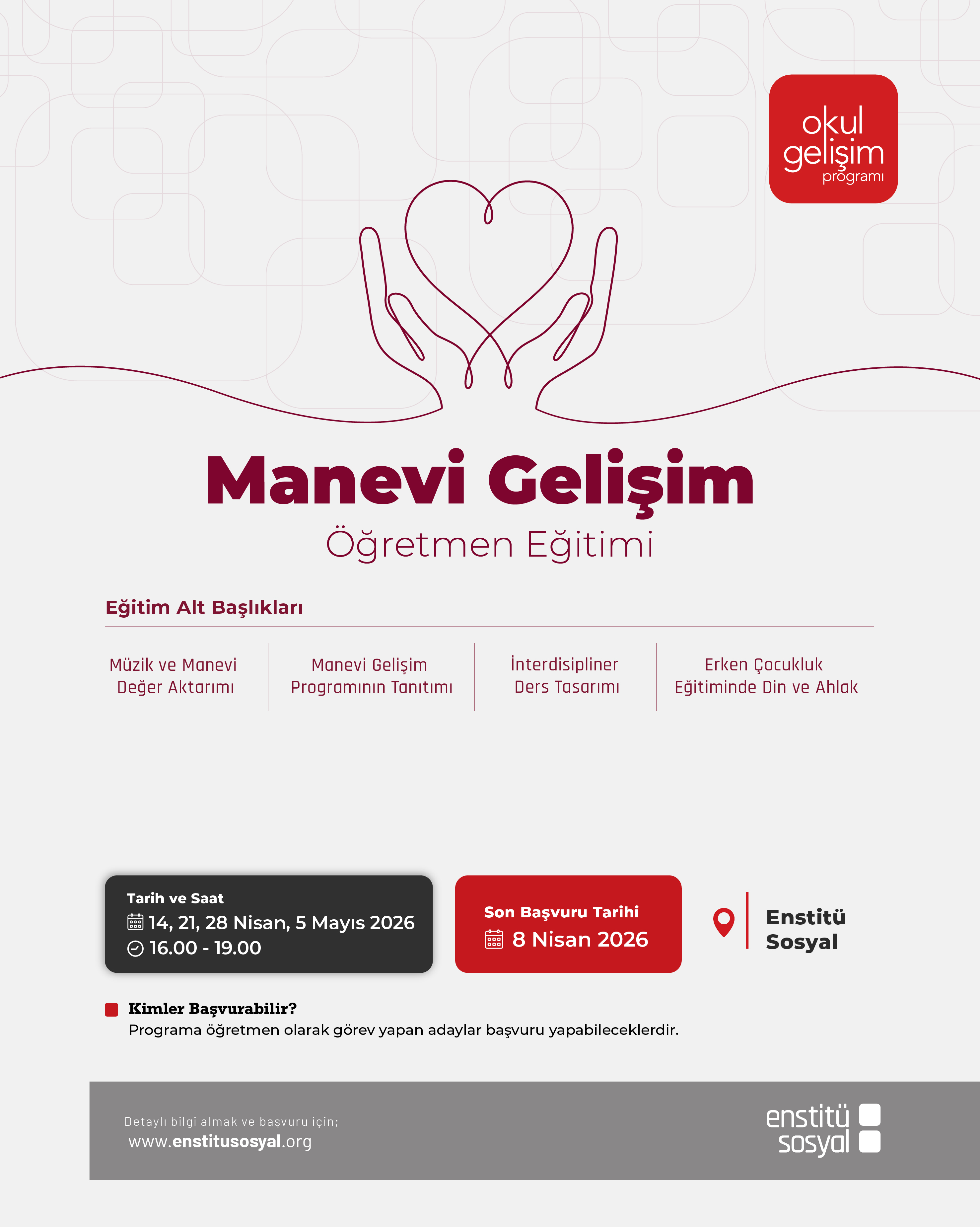 Manevi Gelişim Öğretmen Eğitimi Başlıyor