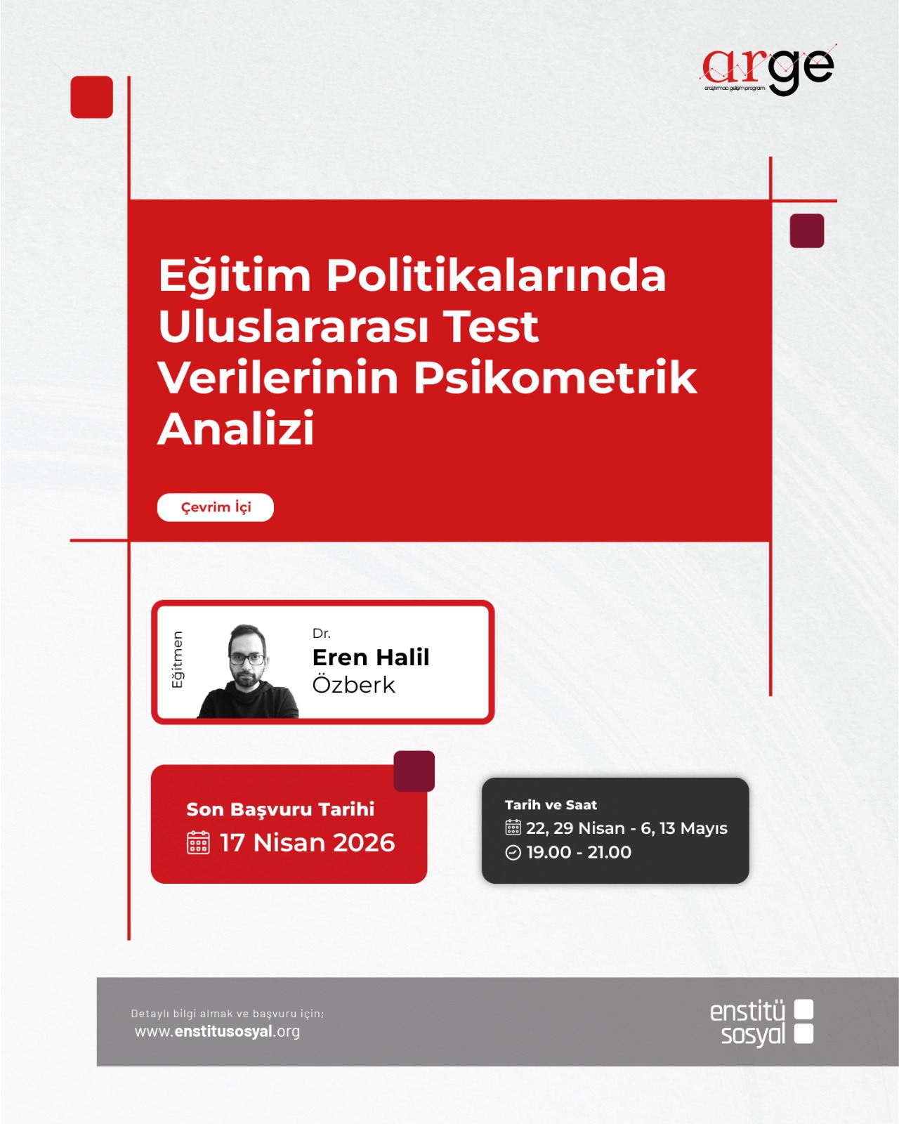 “Eğitim Politikalarında Uluslararası Test Verilerinin Psikometrik Analizi” Eğitimi Başlıyor!