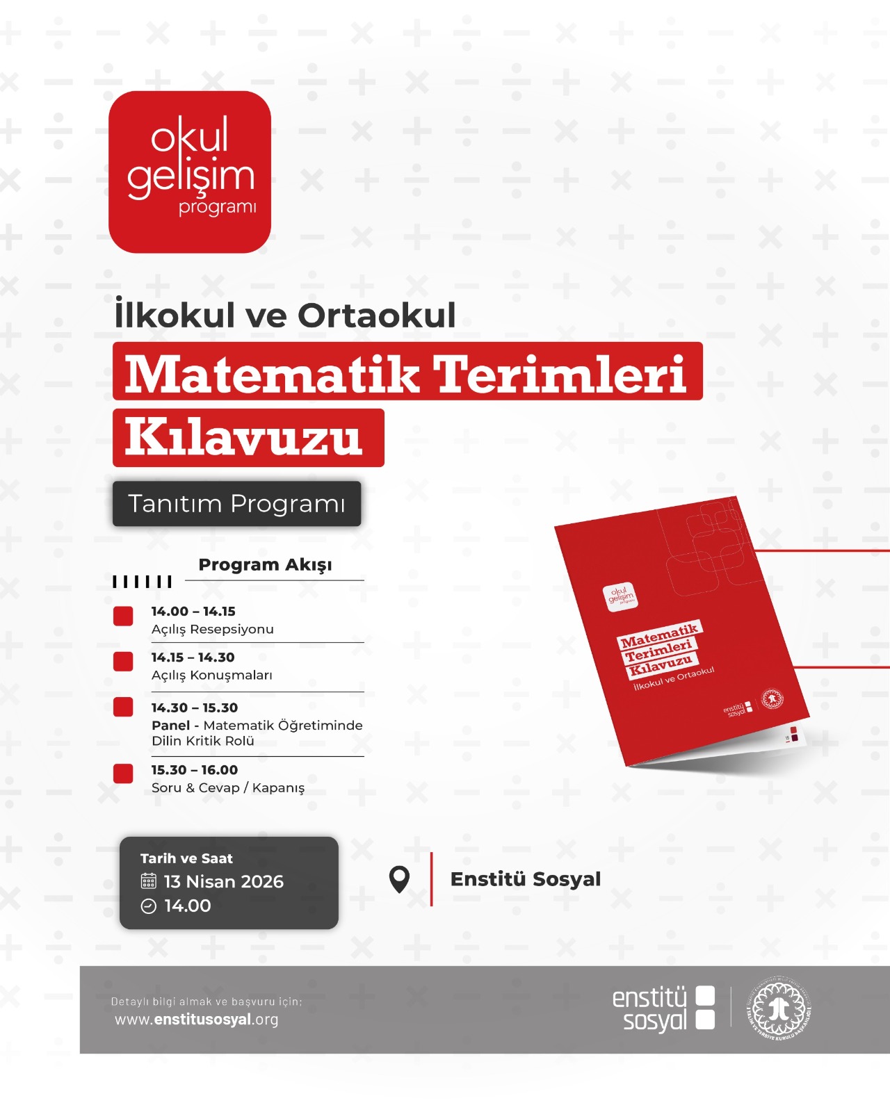İlkokul ve Ortaokul Matematik Terimleri Kılavuzu Tanıtım Programı’na Davetlisiniz