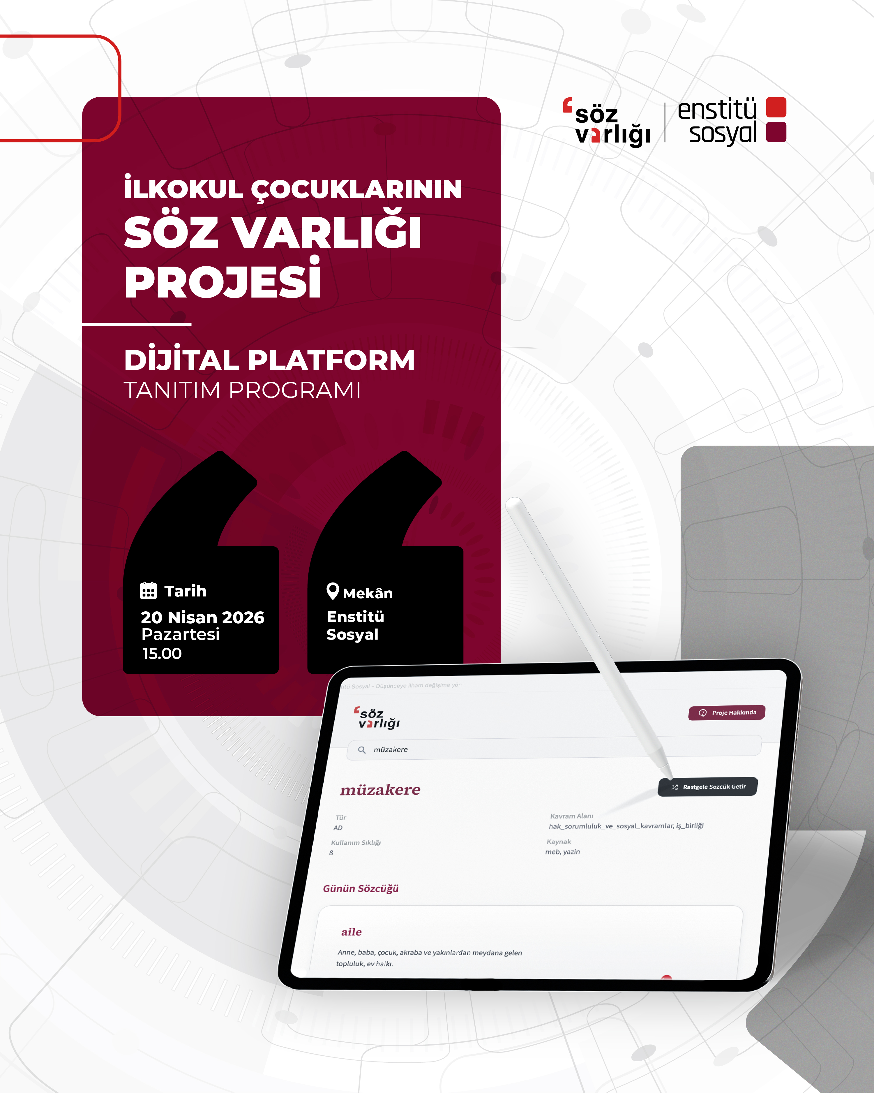 Söz Varlığı Projesi Dijital Platform Tanıtım Programı’na Davetlisiniz