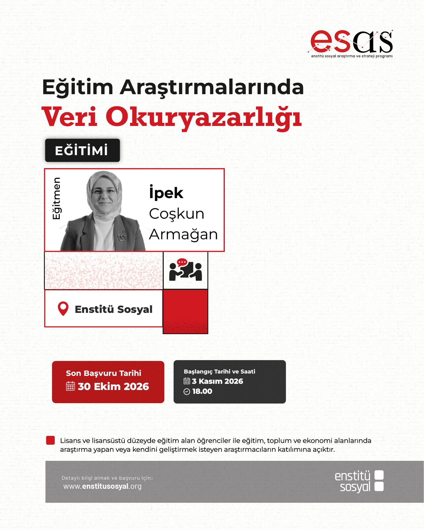Eğitim Araştırmalarında Veri Okuryazarlığı eğitimi başlıyor.