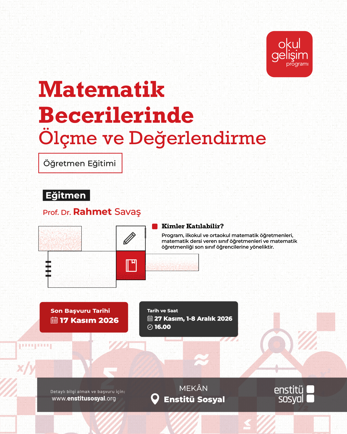 Matematik Becerilerinde Ölçme ve Değerlendirme Öğretmen Eğitimi başlıyor!